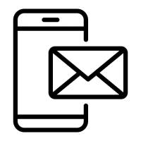 Email icon, evalope over a smart phone